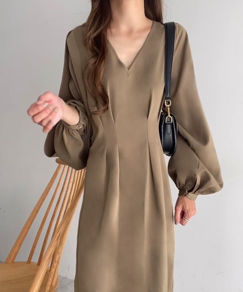 「FILLOU」 長袖ワンピース MEDIUM チャコール レディース_画像5