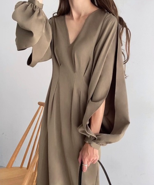 「FILLOU」 長袖ワンピース MEDIUM チャコール レディース_画像6