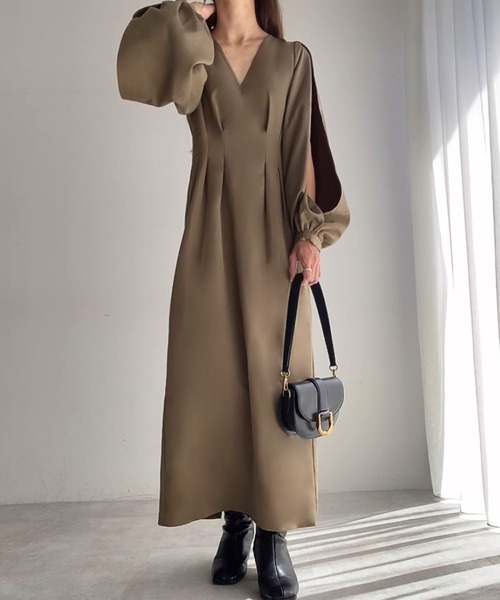 「FILLOU」 長袖ワンピース MEDIUM チャコール レディース_画像7