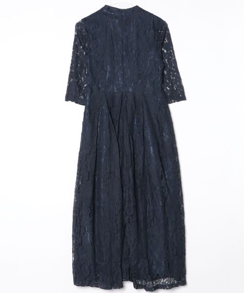 「Lace Ladies」 7分袖ワンピース L ネイビー レディース_画像2
