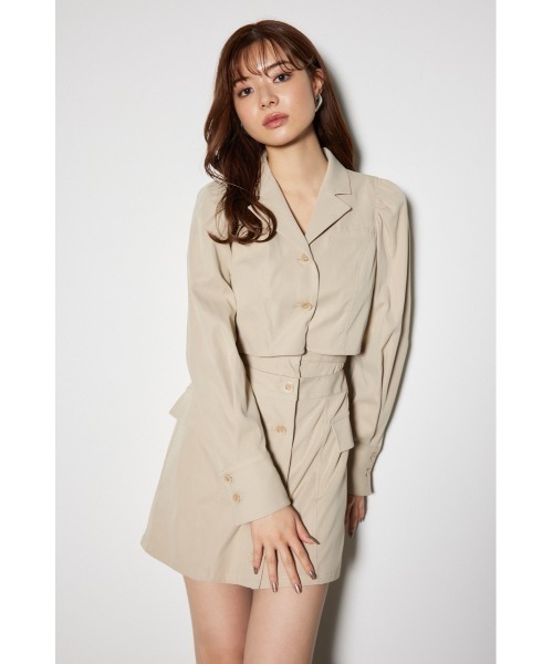 「rienda」 長袖ワンピース MEDIUM グレー レディース_画像2