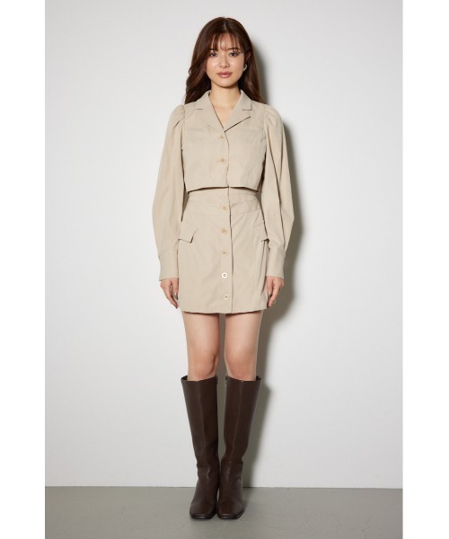 「rienda」 長袖ワンピース MEDIUM グレー レディース_画像7