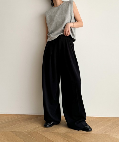 「CANAL JEAN」 ノースリーブトップス ONE SIZE ブラック レディース_画像4