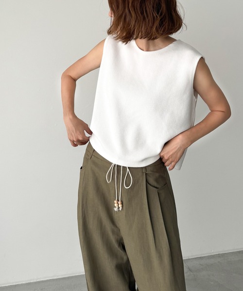 「CANAL JEAN」 ノースリーブトップス ONE SIZE ブラック レディース_画像5