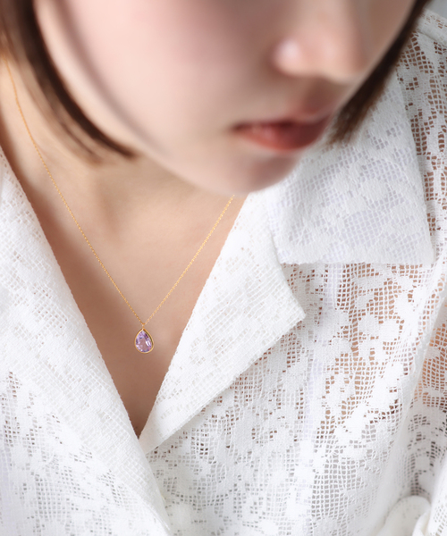 ネックレス 「WEB限定」「SAMH by LILAS」ピンクアメジストネックレス SVK18GP レディースの画像