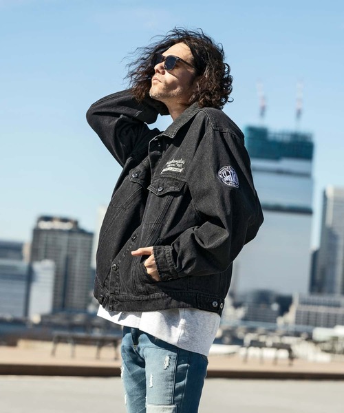 「Mark Gonzales」 デニムジャケット L チャコールグレー メンズ_画像2