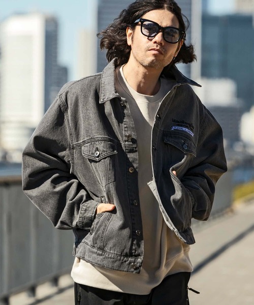 「Mark Gonzales」 デニムジャケット L チャコールグレー メンズ_画像7