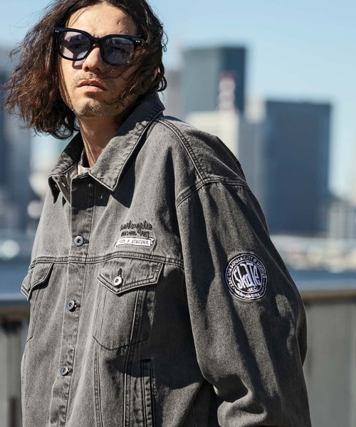 「Mark Gonzales」 デニムジャケット L チャコールグレー メンズ_画像8