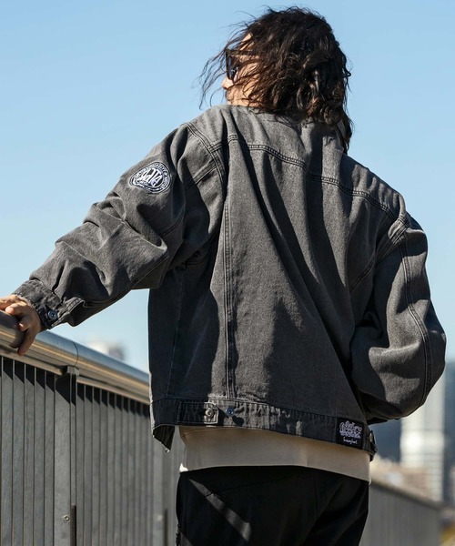 「Mark Gonzales」 デニムジャケット L チャコールグレー メンズ_画像9