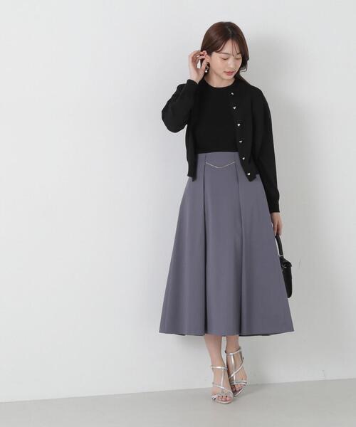「PROPORTION BODY DRESSING」 フレアスカート MEDIUM ダークグレー レディース_画像3