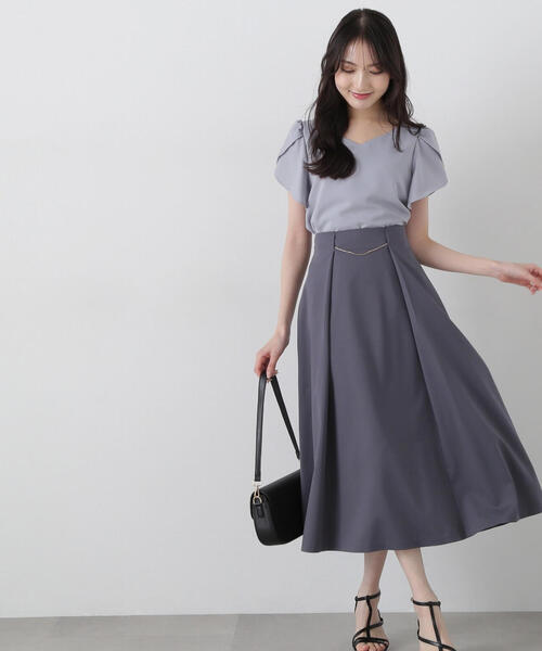 「PROPORTION BODY DRESSING」 フレアスカート MEDIUM ダークグレー レディース_画像5