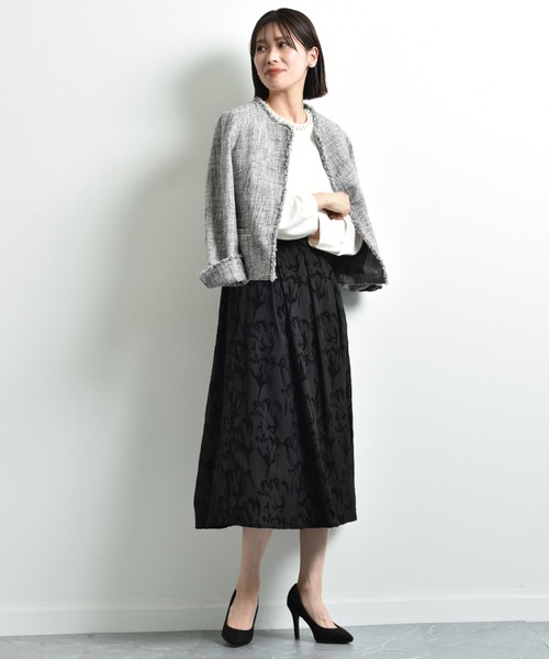 「INTERPLANET」 ノーカラージャケット LARGE ネイビー レディース_画像6