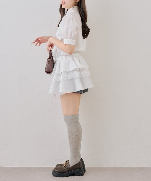「continuer de NICE CLAUP」 シャツワンピース FREE ホワイト レディース_画像4