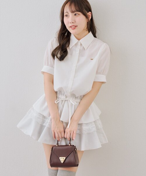 「continuer de NICE CLAUP」 シャツワンピース FREE ホワイト レディース_画像6