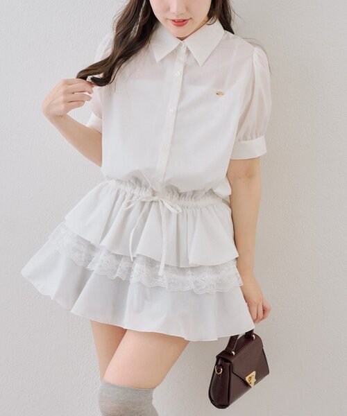 「continuer de NICE CLAUP」 シャツワンピース FREE ホワイト レディース_画像7