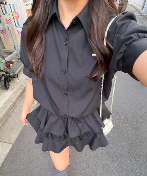 「continuer de NICE CLAUP」 シャツワンピース FREE ホワイト レディース_画像9