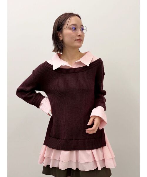 LAGUNAMOON CHNラクーンニット　キャミソールピンク 新品タグ付き LAGUNAMOON（ラグナムーン） ニット セーター シャツドッキングニット