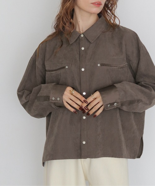 ブラウス シャツ 「CLEIO」スウェードライクウエスタンシャツ　SUEDE LIKE WESTERN SHIRT レディース | CLEIO | 02
