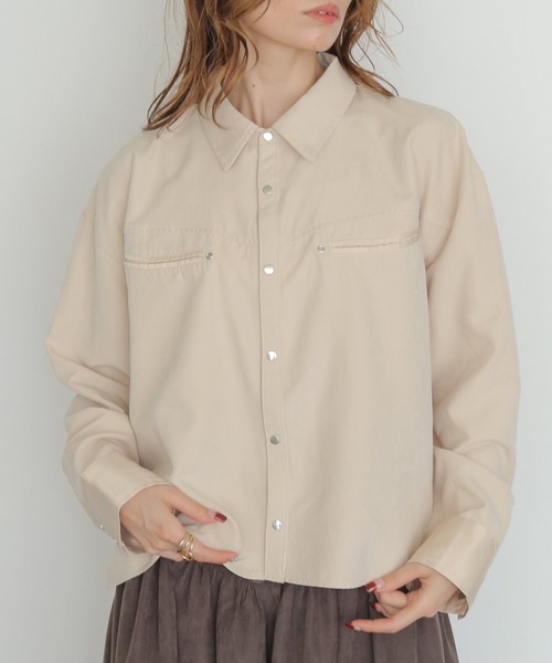 ブラウス シャツ 「CLEIO」スウェードライクウエスタンシャツ　SUEDE LIKE WESTERN SHIRT レディース | CLEIO | 03