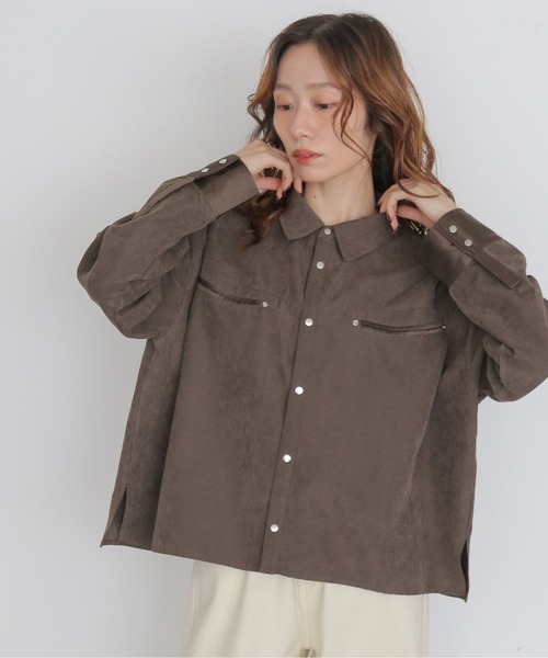 ブラウス シャツ 「CLEIO」スウェードライクウエスタンシャツ　SUEDE LIKE WESTERN SHIRT レディース | CLEIO | 04