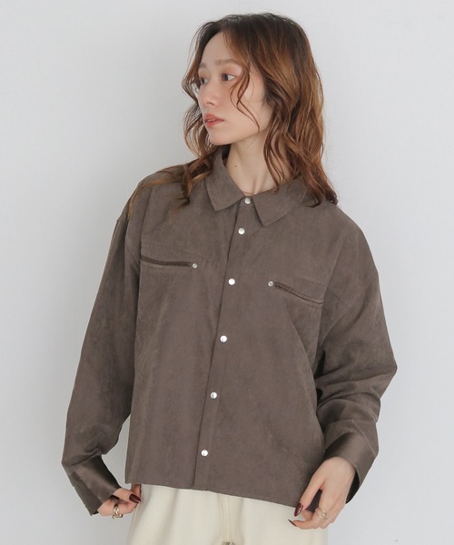 ブラウス シャツ 「CLEIO」スウェードライクウエスタンシャツ　SUEDE LIKE WESTERN SHIRT レディース | CLEIO | 05