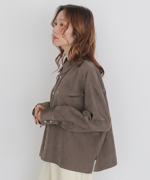 ブラウス シャツ 「CLEIO」スウェードライクウエスタンシャツ　SUEDE LIKE WESTERN SHIRT レディース | CLEIO | 06