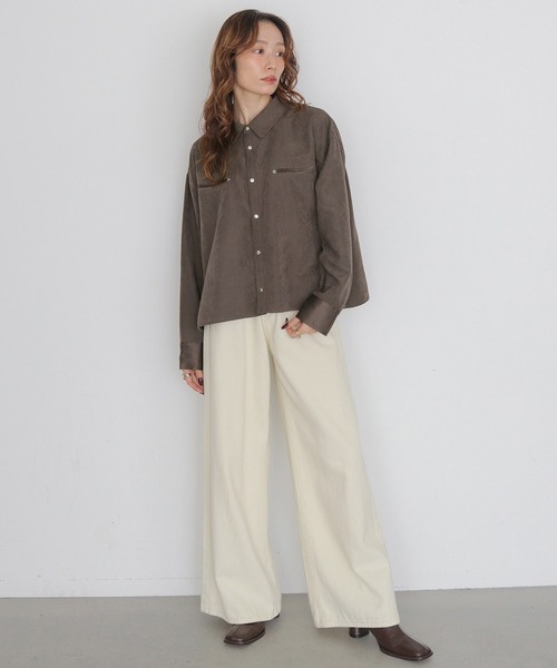 ブラウス シャツ 「CLEIO」スウェードライクウエスタンシャツ　SUEDE LIKE WESTERN SHIRT レディース | CLEIO | 13