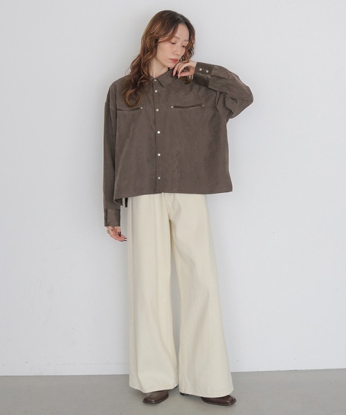 ブラウス シャツ 「CLEIO」スウェードライクウエスタンシャツ　SUEDE LIKE WESTERN SHIRT レディース | CLEIO | 14