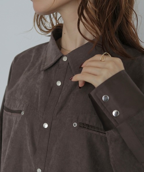 ブラウス シャツ 「CLEIO」スウェードライクウエスタンシャツ　SUEDE LIKE WESTERN SHIRT レディース | CLEIO | 08