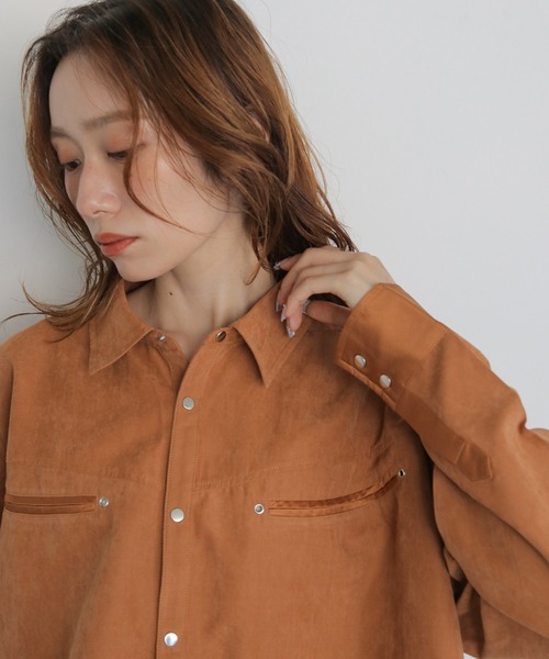 ブラウス シャツ 「CLEIO」スウェードライクウエスタンシャツ　SUEDE LIKE WESTERN SHIRT レディース | CLEIO | 23