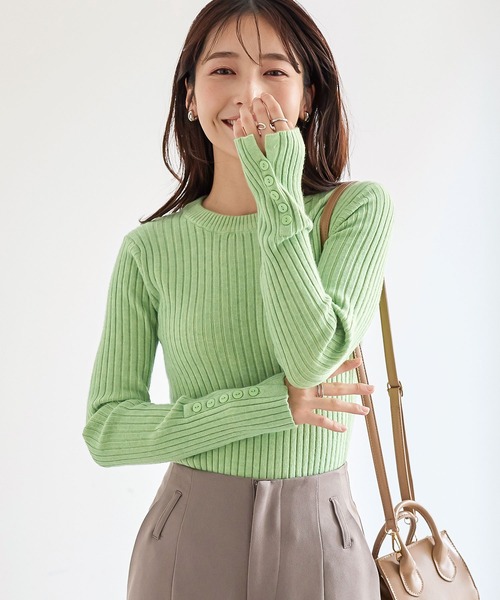 KOBE LETTUCE（神戸レタス） ニット セーター 袖ボタンリブニット