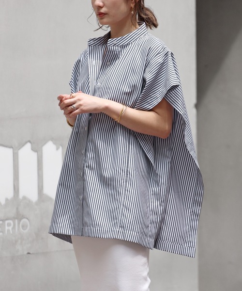 selfportrait セルフポートレート ケープ ブラウス シャツ ポンチョ NO ID.（ノーアイディー） シャツ 「NO ID.」Asymmetry Poncho Shirt