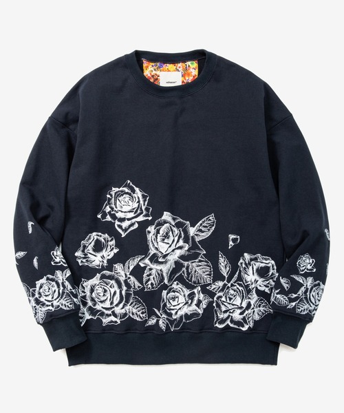 トレーナー スウェット rehacer : Big Rose Crew HW Wide CS / ビッグローズ クルーネック スウェットカットソー_3