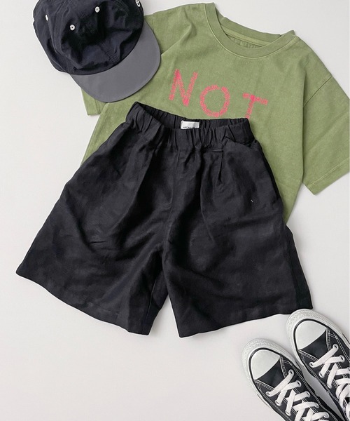 ARCH & LINE パンツ リネン混 ワイドショートパンツ LINEN/RAYON
