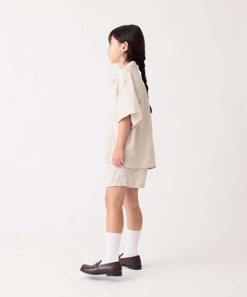 ARCH & LINE パンツ リネン混 ワイドショートパンツ LINEN/RAYON