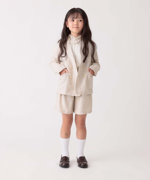 ARCH & LINE パンツ リネン混 ワイドショートパンツ LINEN/RAYON
