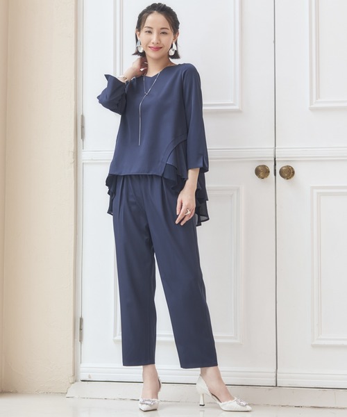DRESS+ パンツドレス 結婚式 セットアップ パーティー プリーツ