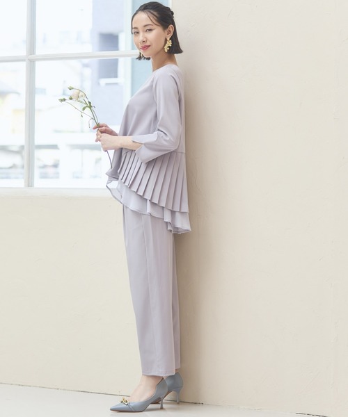 DRESS+ パンツドレス 結婚式 セットアップ パーティー プリーツ