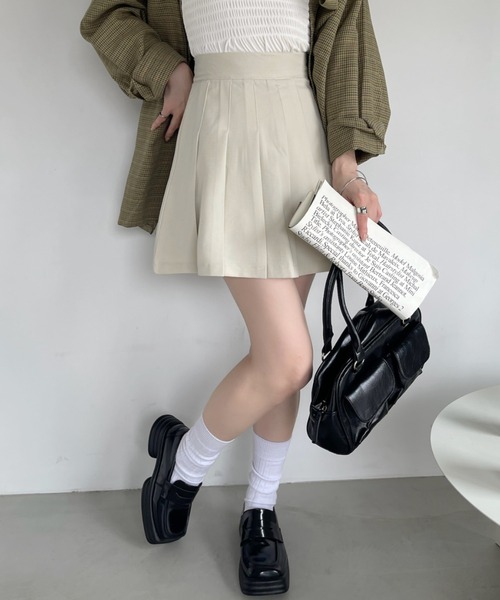 Ada. スカート インパン 裏地付き プリーツ ミニスカート