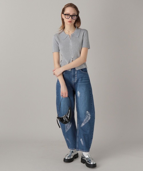 ペイントデニム 30%OFF【CAMBIO(カンビオ)】11oz Damage Paint Stretch Denim