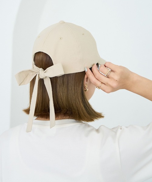 ROPE' PICNIC キャップ 帽子 シアサッカーバックリボンキャップ