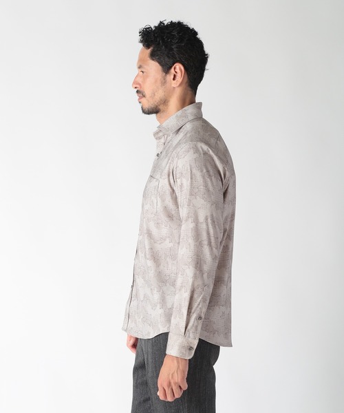 MEN'S BIGI（メンズビギ） シャツ トラッド迷彩スエード調プリント