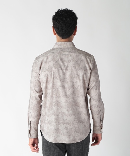 MEN'S BIGI（メンズビギ） シャツ トラッド迷彩スエード調プリント