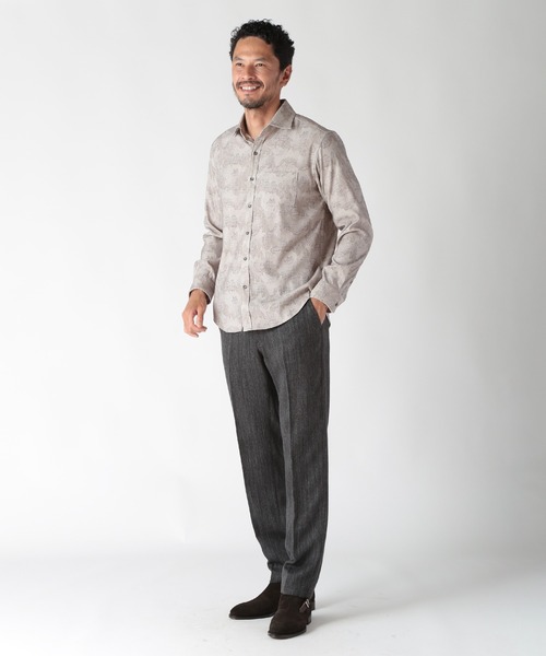 MEN'S BIGI（メンズビギ） シャツ トラッド迷彩スエード調プリント