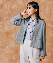 次回30日発送可能！美品❤︎バビロン❤︎ツイードノーカラージャケット GLOBAL WORK ジャケット ノーカラージャケット ツイードノー