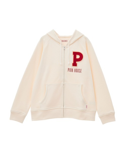 パーカー Pロゴサガラワッペン使いパーカー レディース PINK HOUSE パーカー Pロゴサガラワッペン使いパーカー