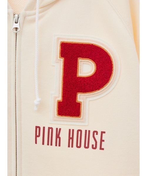 パーカー Pロゴサガラワッペン使いパーカー レディース PINK HOUSE パーカー Pロゴサガラワッペン使いパーカー