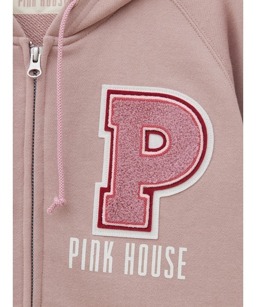 パーカー Pロゴサガラワッペン使いパーカー レディース PINK HOUSE パーカー Pロゴサガラワッペン使いパーカー