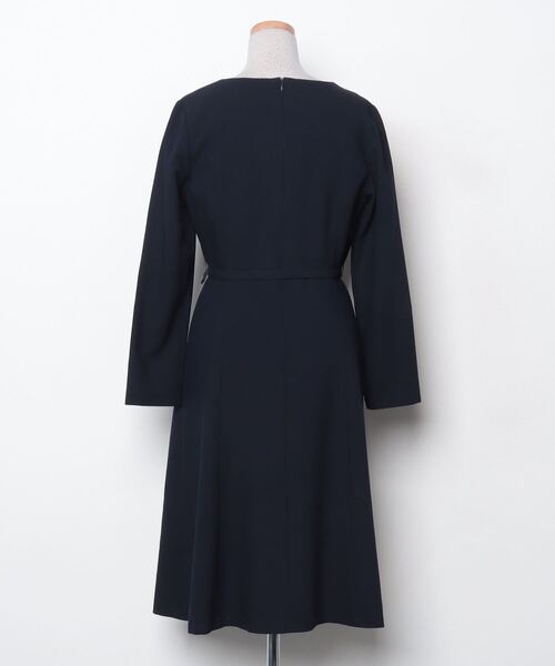 NATURAL BEAUTY BASIC」 7分袖ワンピース LARGE ネイビー レディース 