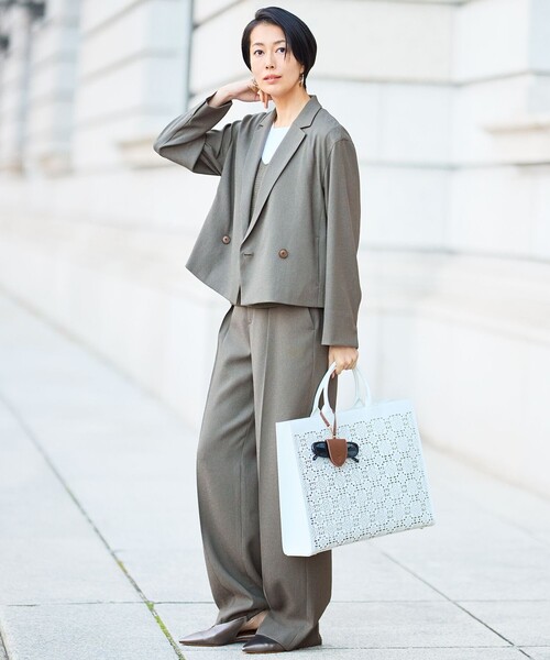 パンツ リネンライクシンセティックワイドストレート パンツ レディース | 自由区 | 08
